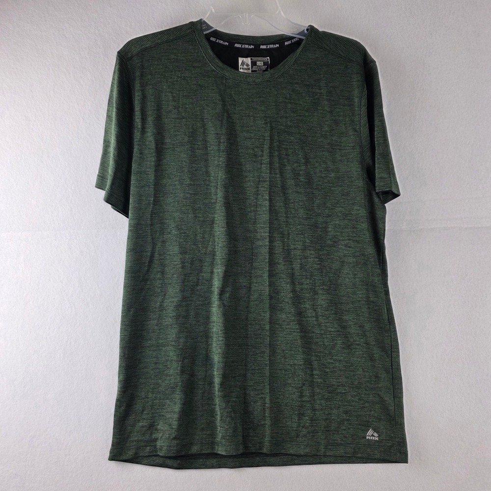 RBX X-Train Mens Large Dark Green Heathered X-Dri Performance Short Sleeve Tee
